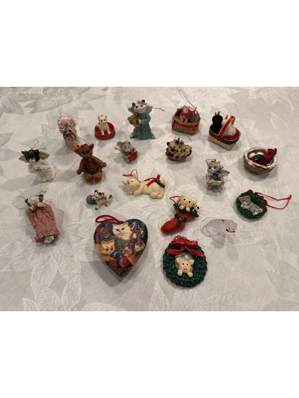 Christmas Ornaments Cat Theme Lot Of  19